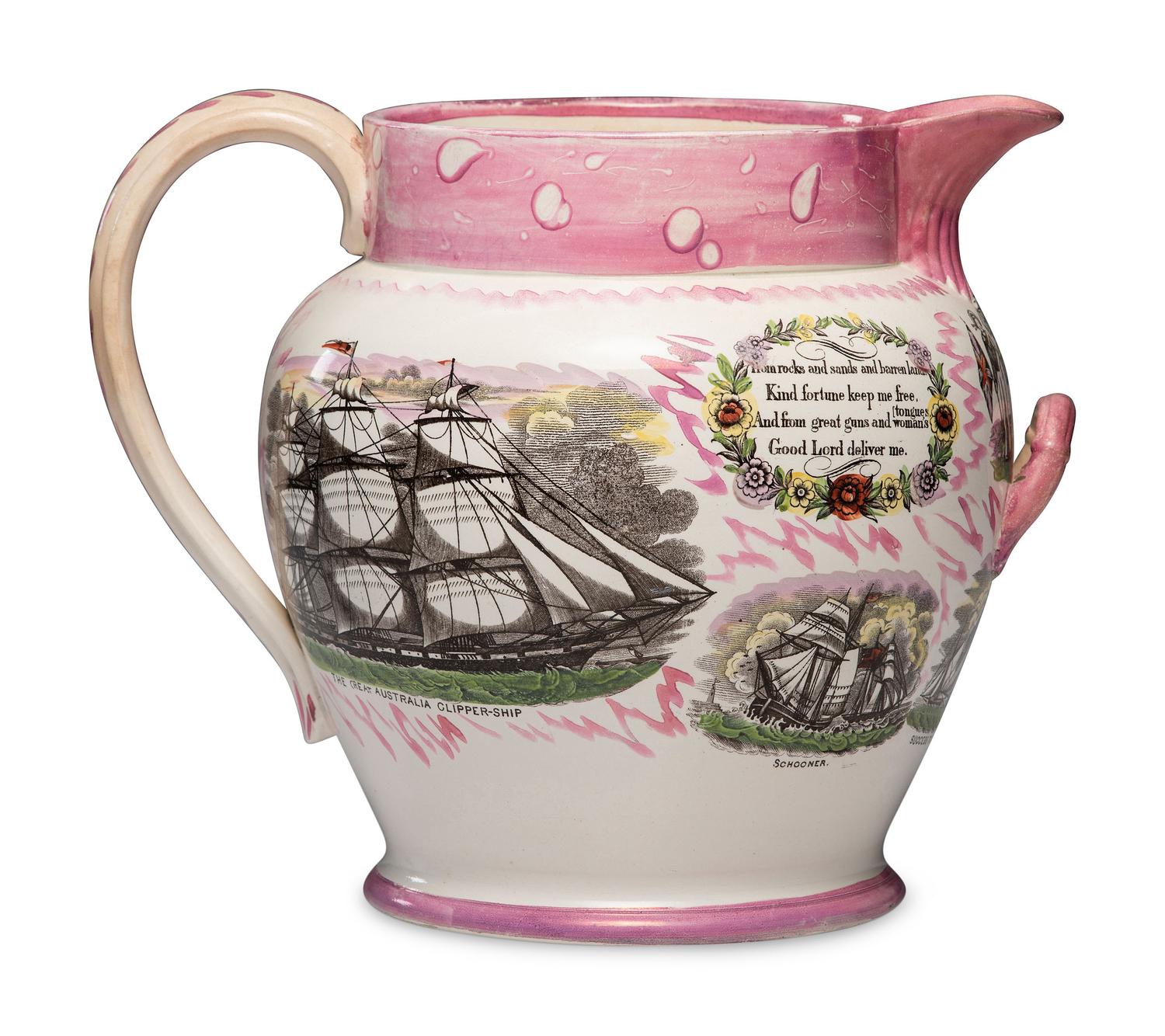 An Unusually Large Lug-Handled Sunderland Lustreware Jug