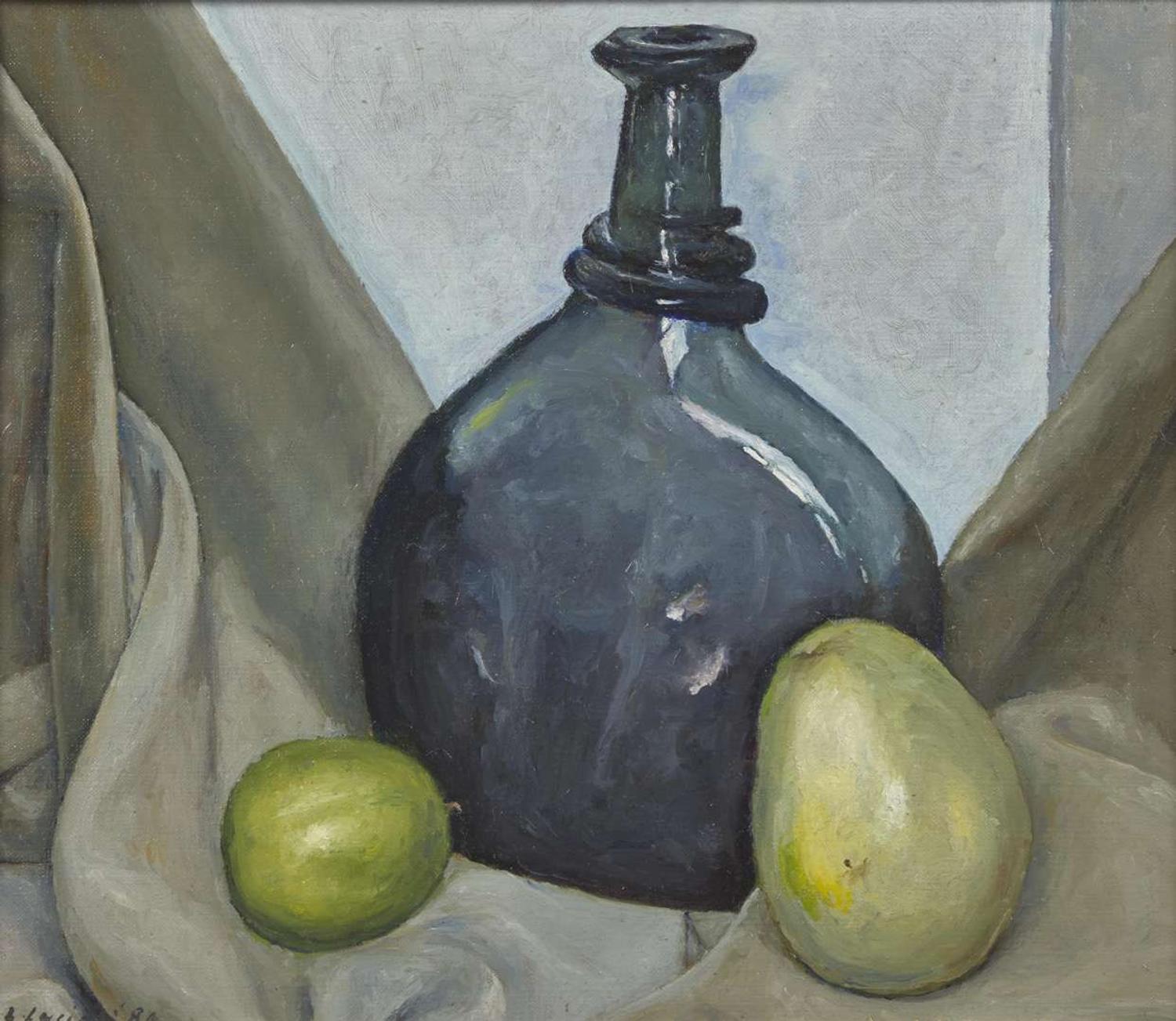 Luigi Lucioni (American/Italian, 1900-1988) -Still Life with Vase and Fruit (Buyer SIRET : 802 046 185 00053 VAT N°: FR 23 802046185) (Freeman's | Hindman WIRE TRANSFER: Beneficiary (TO): Account Name: Samuel T. Freeman & Co. Bank Name: JP Morgan Chase, NA Account No.: 759828236 ABA/Routing No.: 021000021 Swift Code: CHASUS33)