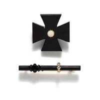 VICTORIAN, COLLECTION OF ONYX PINS