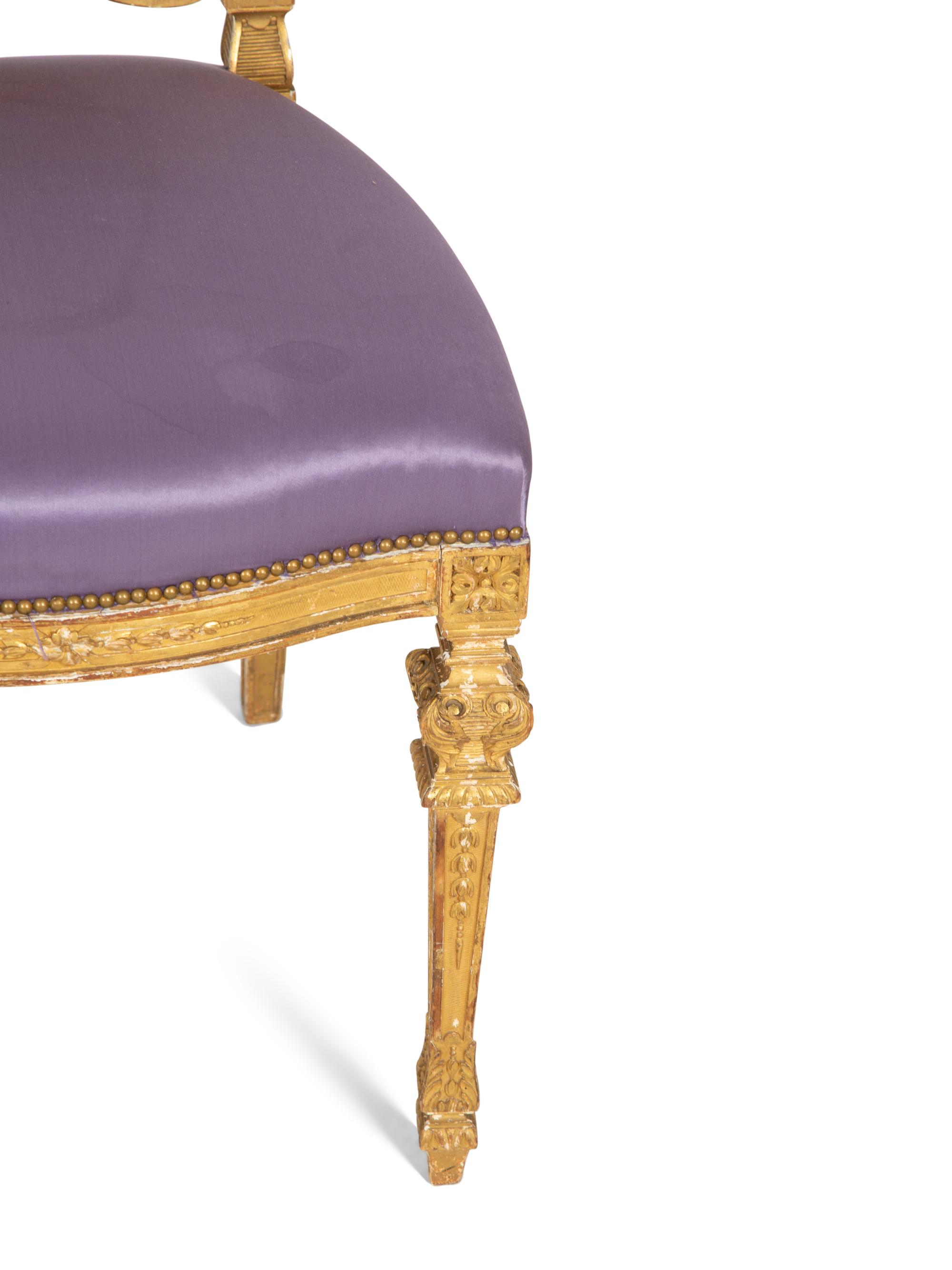 A Pair of Napoleon III Giltwood Side Chairs