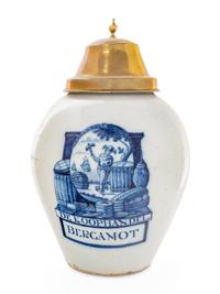 A Delft Blue and White Tobacco Jar