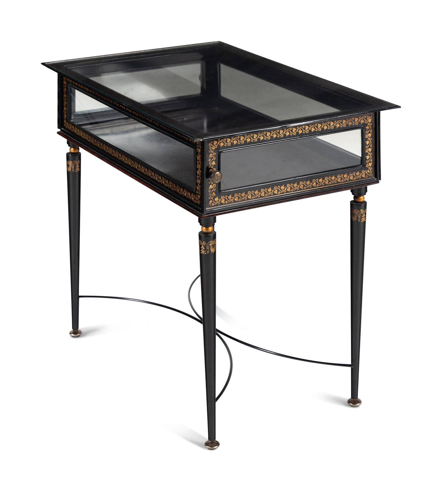 A Painted Metal Vitrine Table