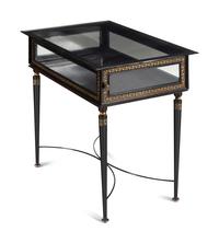 A Painted Metal Vitrine Table