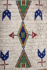 Sioux Beaded Hide Tobacco Bag, with American Flags