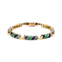 YELLOW GOLD AND ENAMEL BRACLET