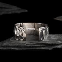 Early Navajo Ingot and Turquoise Cuff Bracelet