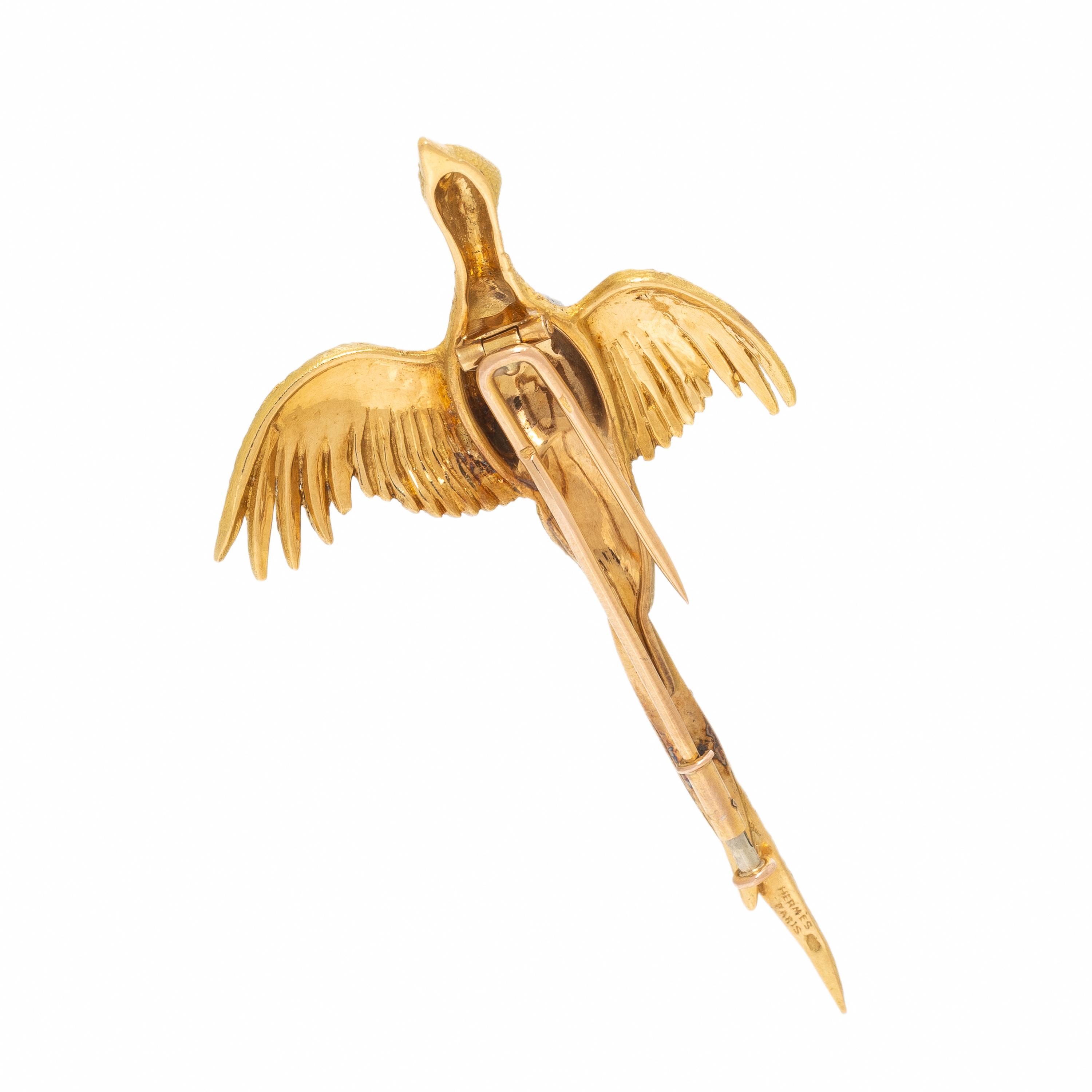 Hermès, Yellow Gold and Ruby Pheasant Brooch