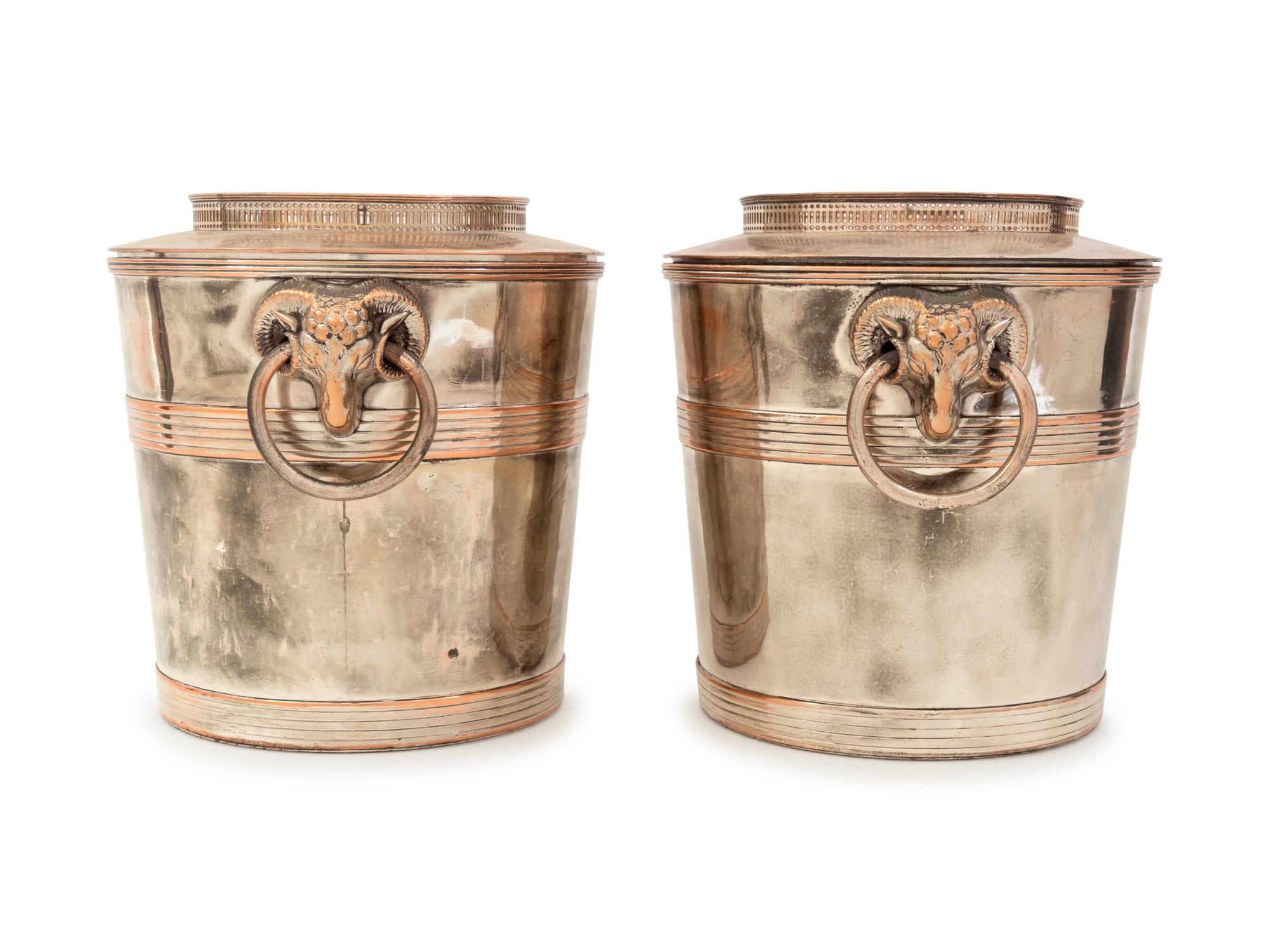 A Pair of Silver-Plate Champagne Buckets