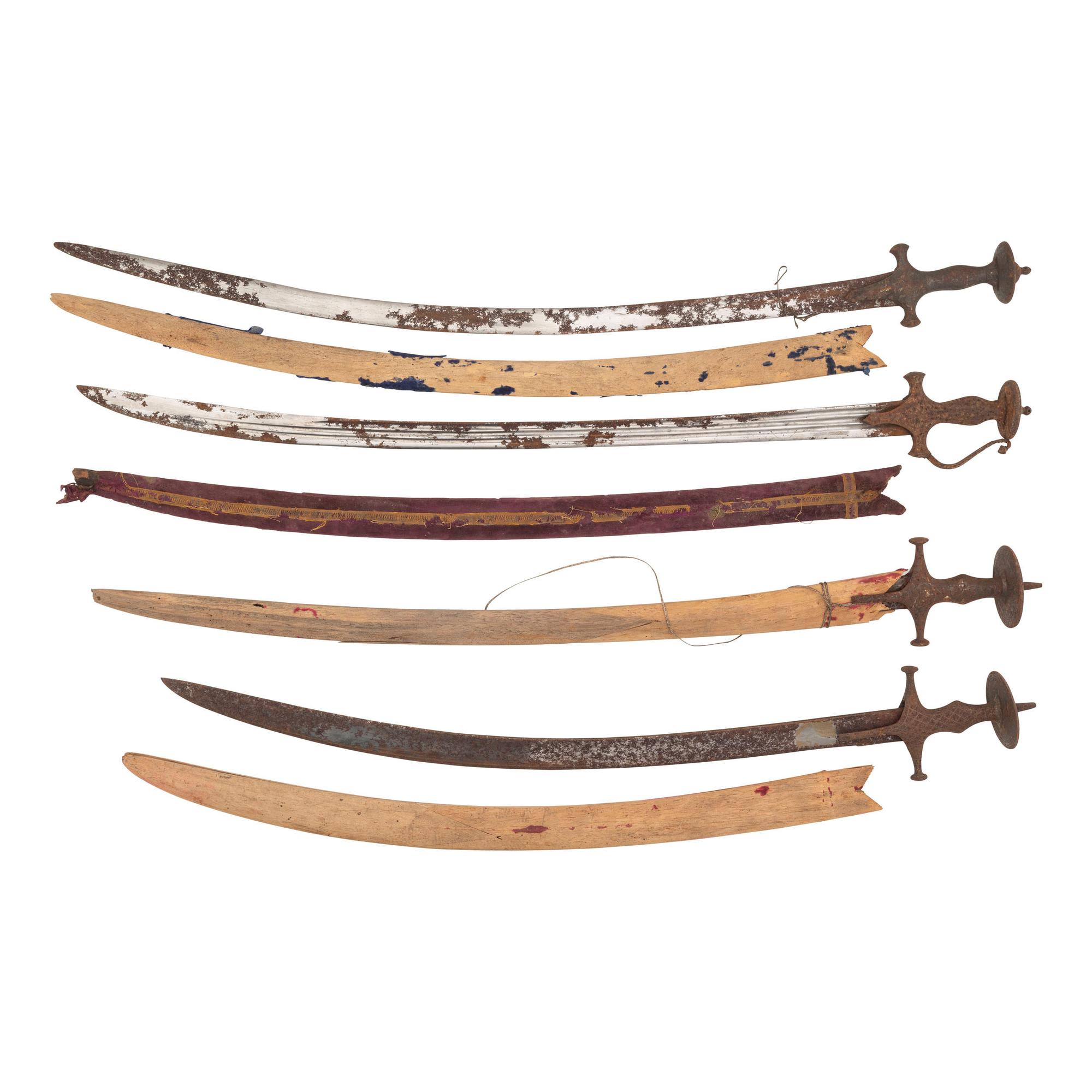Lot of 4 Indo-Persian Talwars with Scabbards