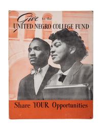 [EDUCATION]. A group of 7 items promoting the United Negro College Fund, incl. early display placard and bumper stickers.