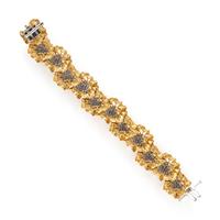 YELLOW GOLD AND DIAMOND FLOWER BRACELET