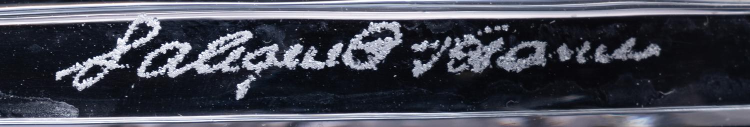 A Lalique Iris Table Clock
