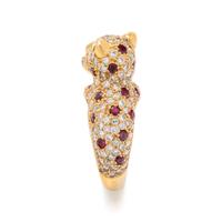 RUBY AND DIAMOND LEOPARD RING