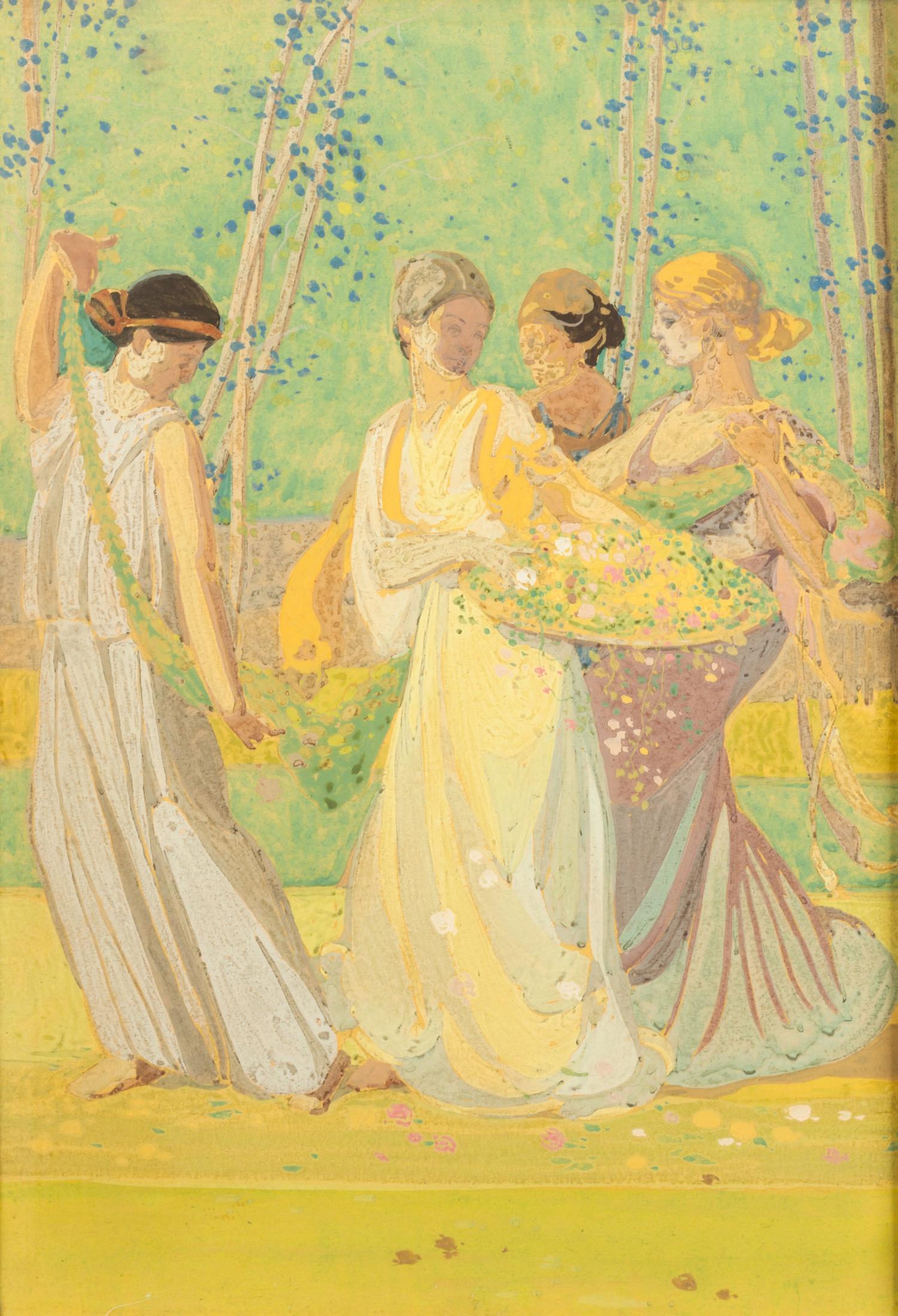 Percy Albee, (American, 1883-1954), Flower Bearers - Scheme of Feast Before Athens, 1914