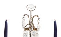 A Swedish Neoclassical Gilt Bronze Mounted Cut Glass Two-Light Candelabrum
