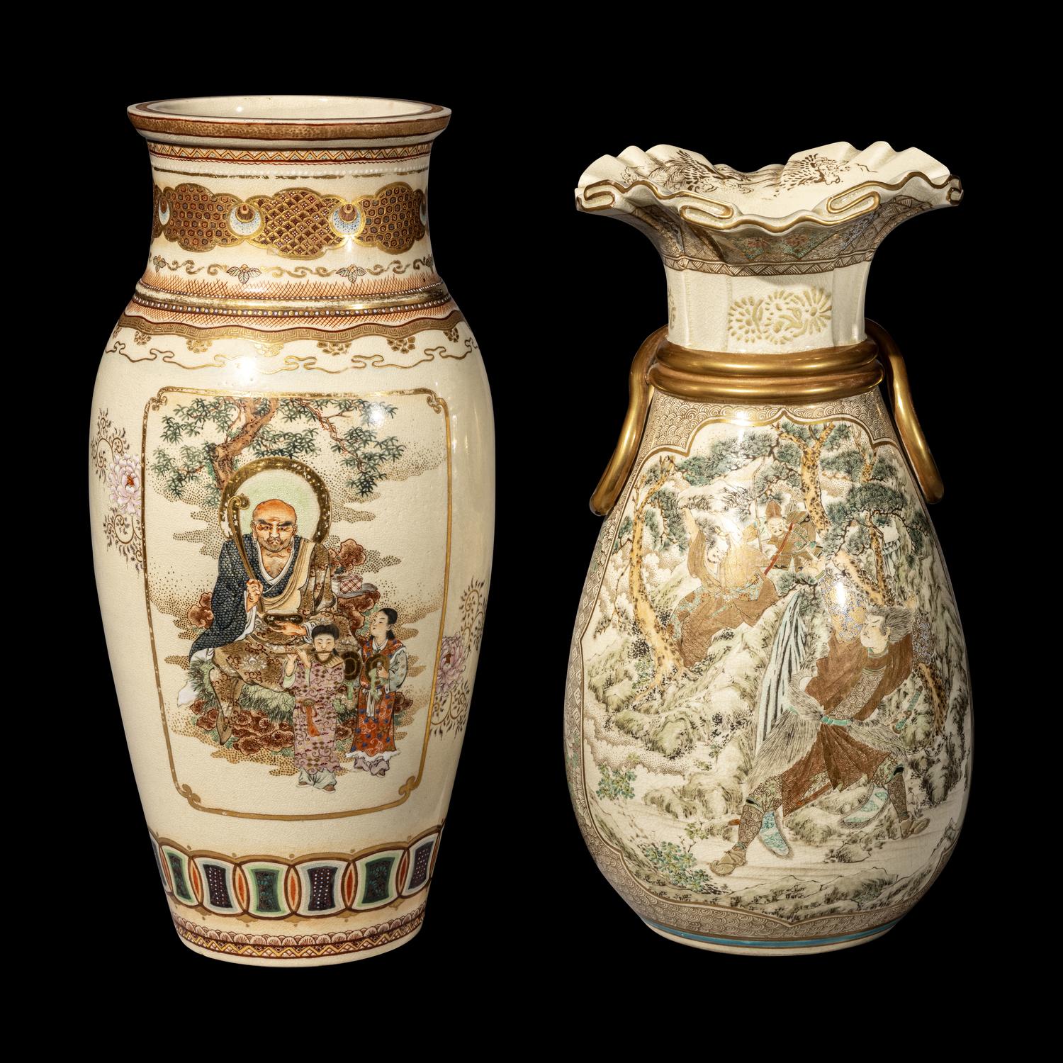 Two Japanese Satsuma Vases
