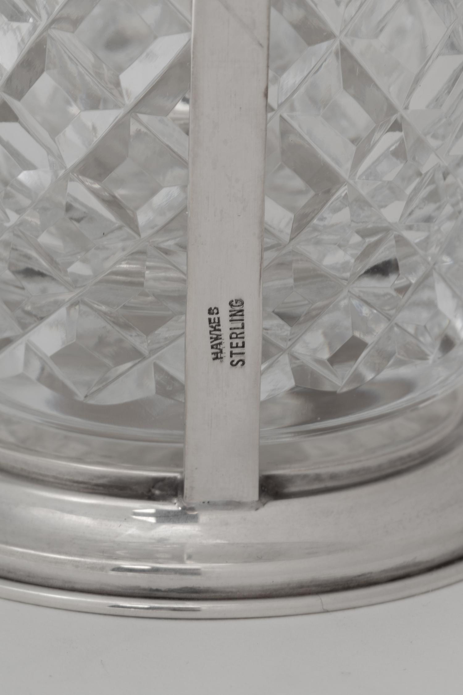 An American Silver and Cut Glass Jam Pot Set