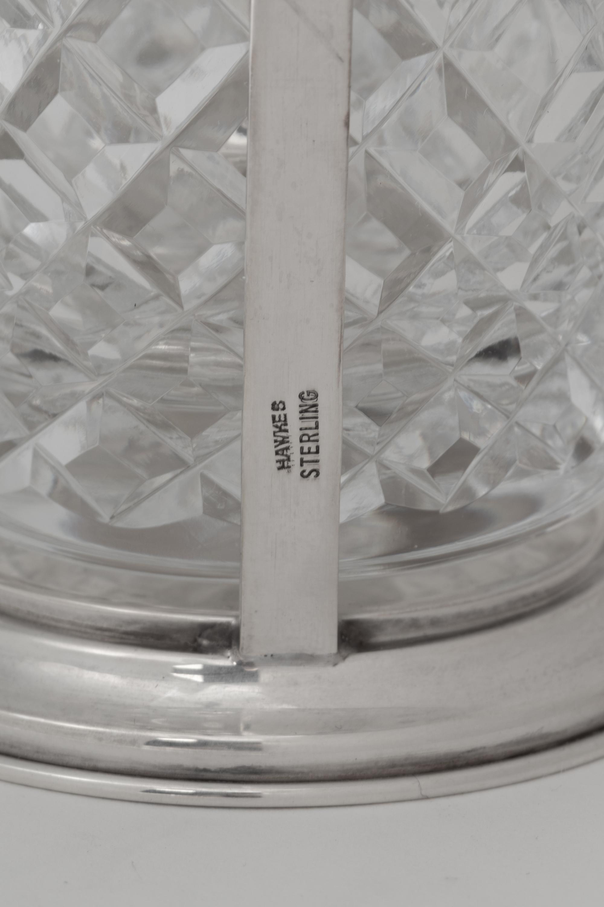 An American Silver and Cut Glass Jam Pot Set