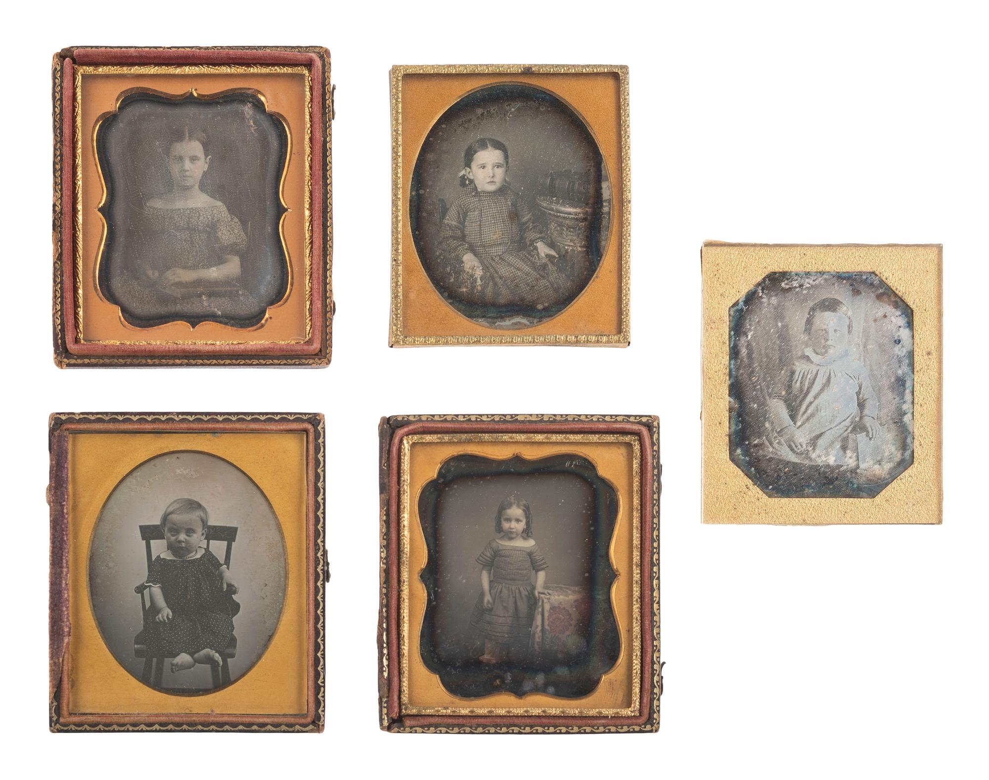 [EARLY PHOTOGRAPHY]. 29 sixth plate daguerreotypes of children.