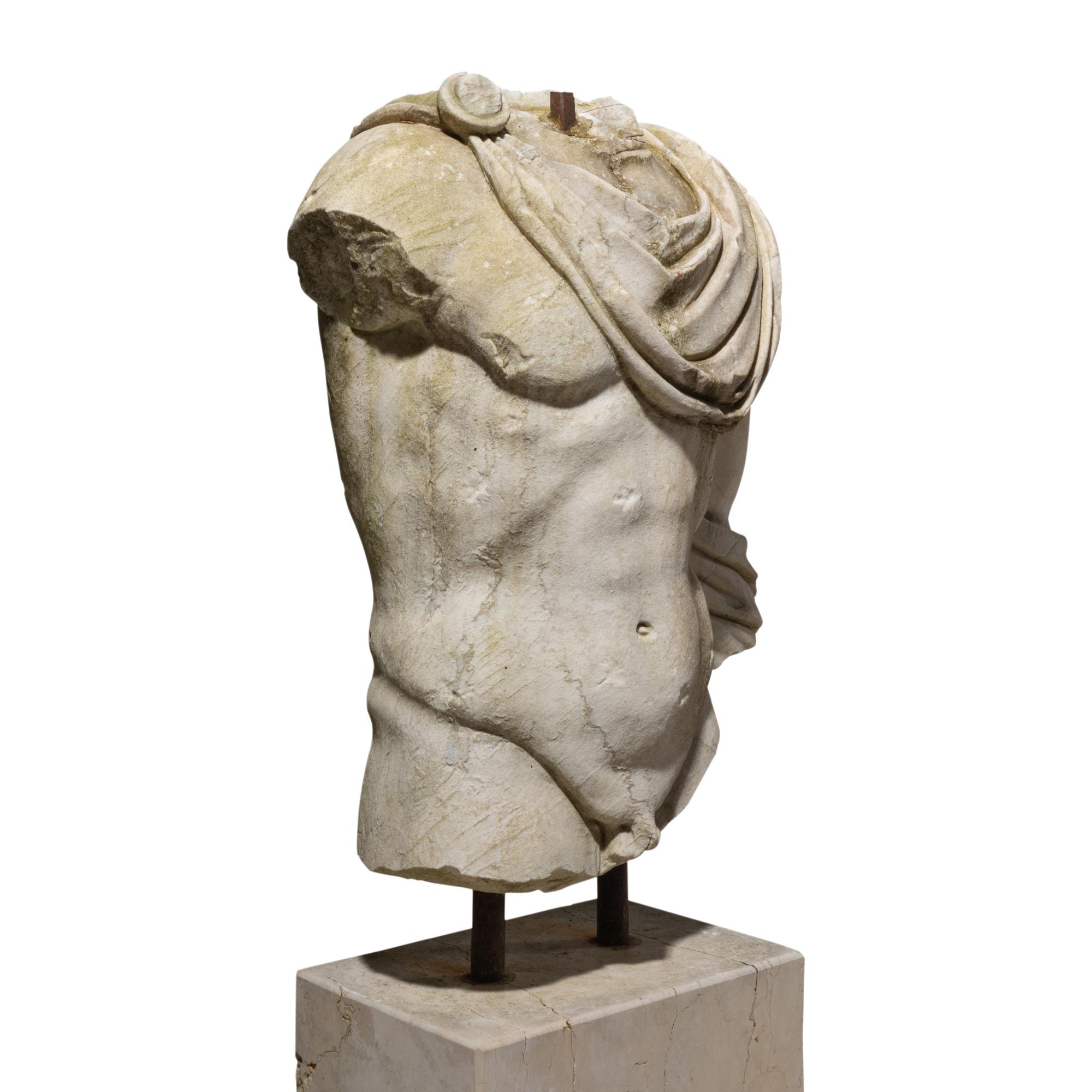 An Italian Marble Draped Torso