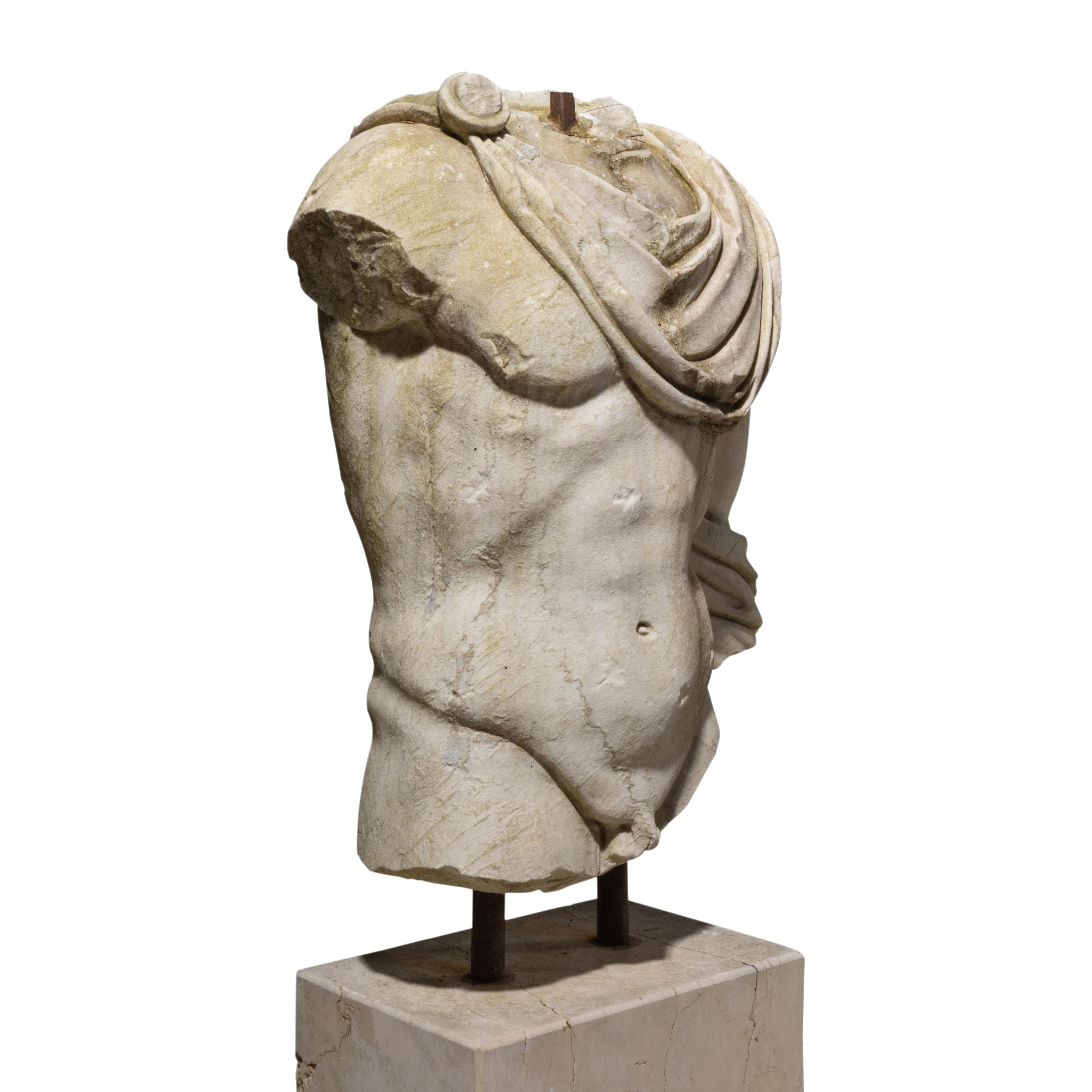 An Italian Marble Draped Torso