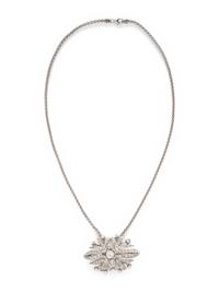 WHITE GOLD AND DIAMOND PENDANT BROOCH WITH CHAIN