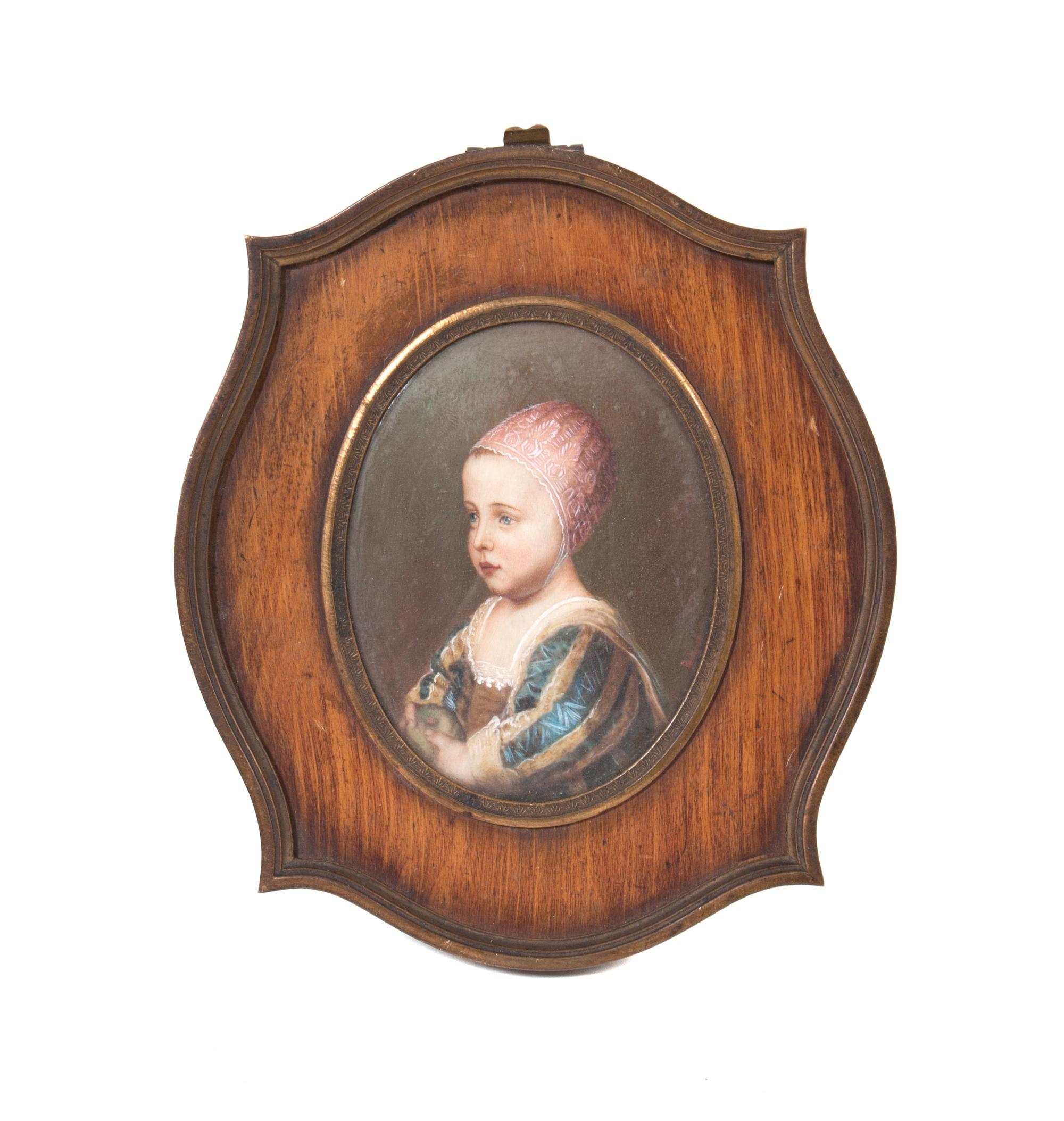 A Portrait Miniature 3 1/2 x 2 3/4 inches.