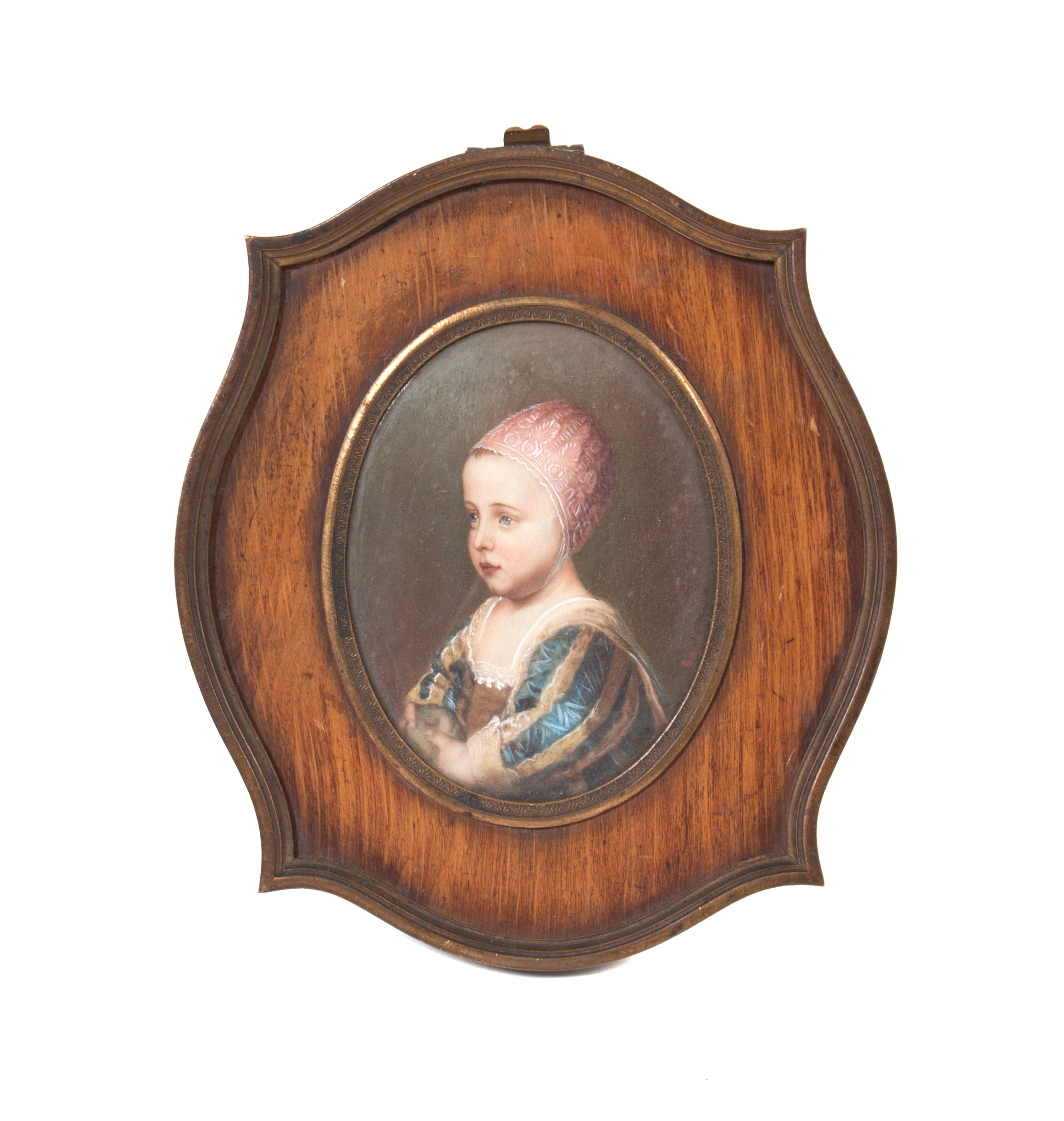 A Portrait Miniature 3 1/2 x 2 3/4 inches.