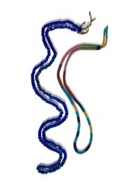 Blackfeet Beaded Necklace and Strand of Russian Cobalt Trade Beads