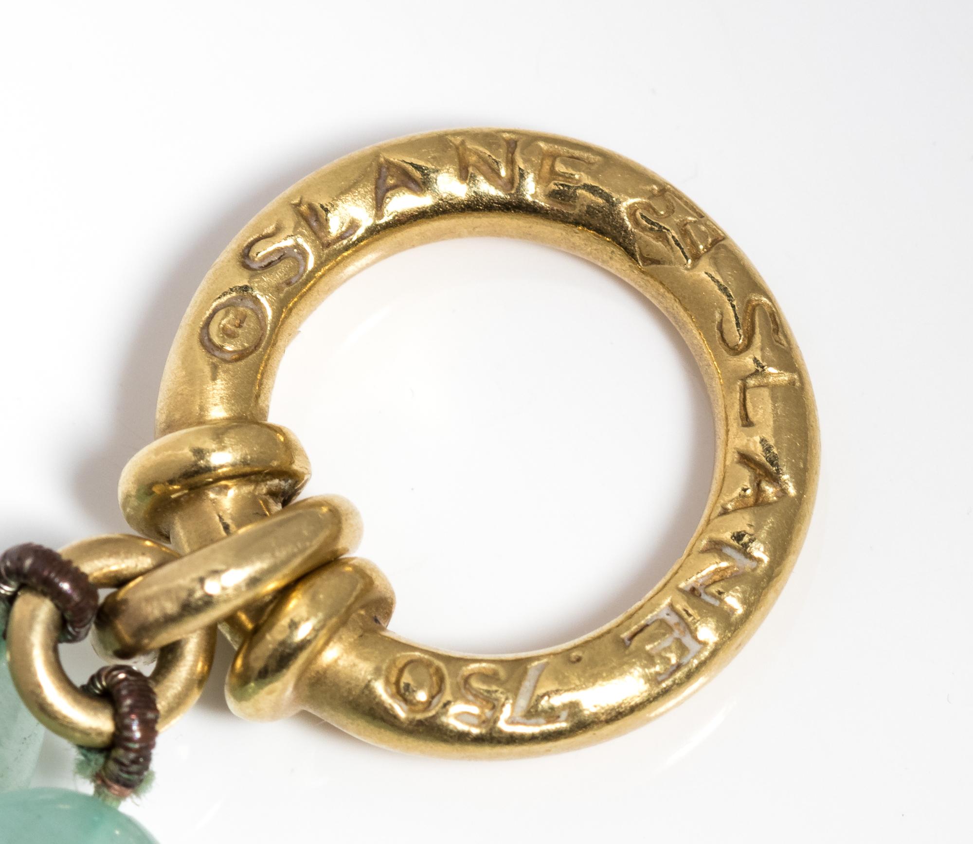 An 18 Karat Yellow Gold, Aquamarine and Diamond Bead Necklace, Slane,