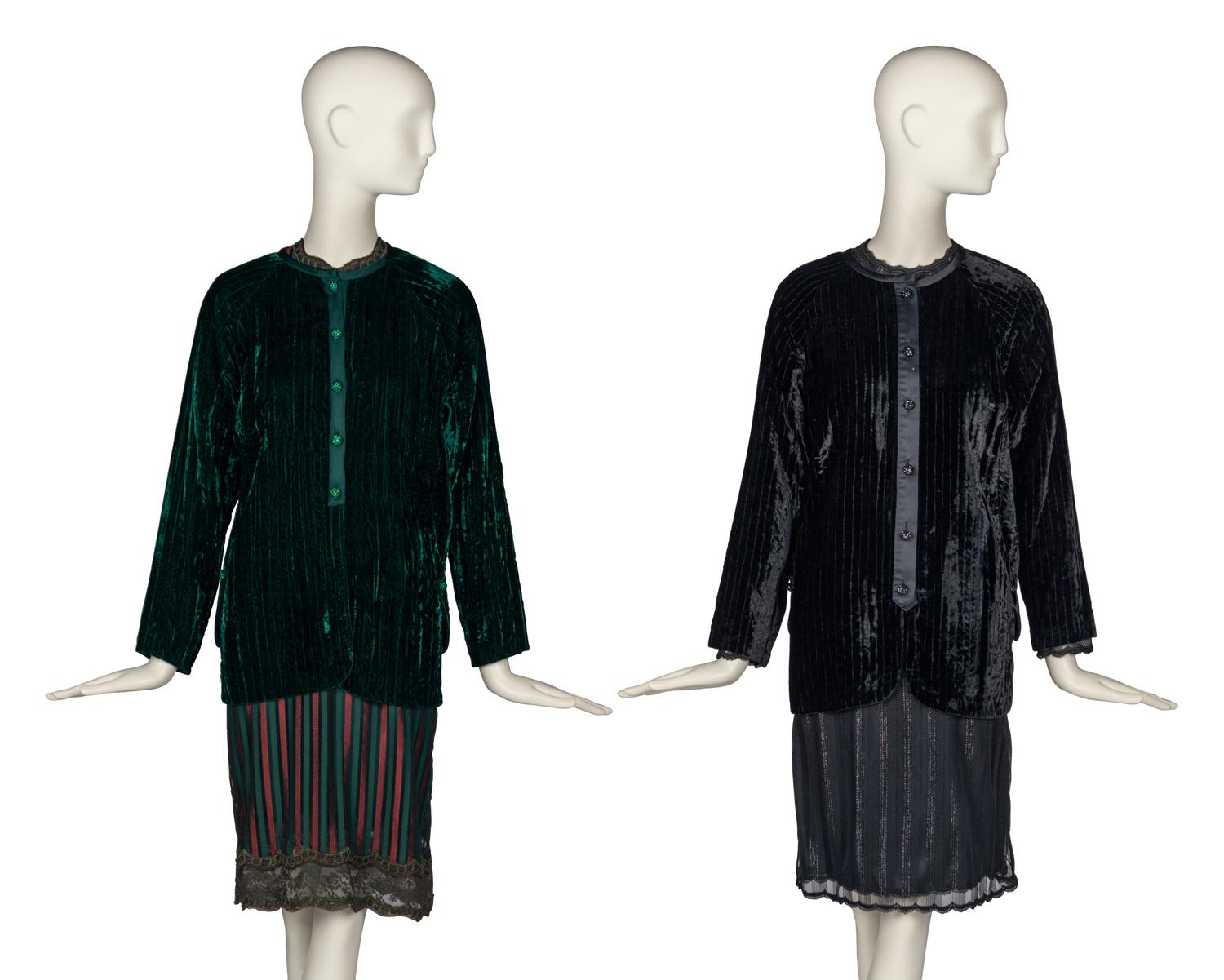 Two Velvet Jackets and Two Dresses by Geoffrey Beene