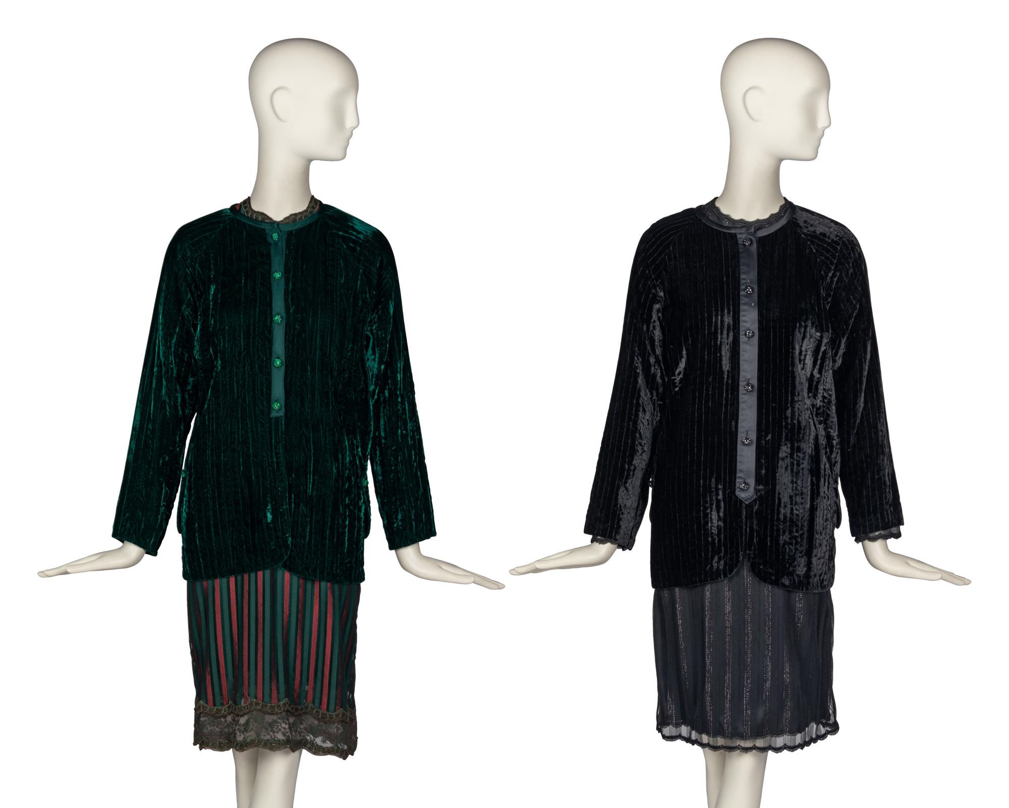 Two Velvet Jackets and Two Dresses by Geoffrey Beene