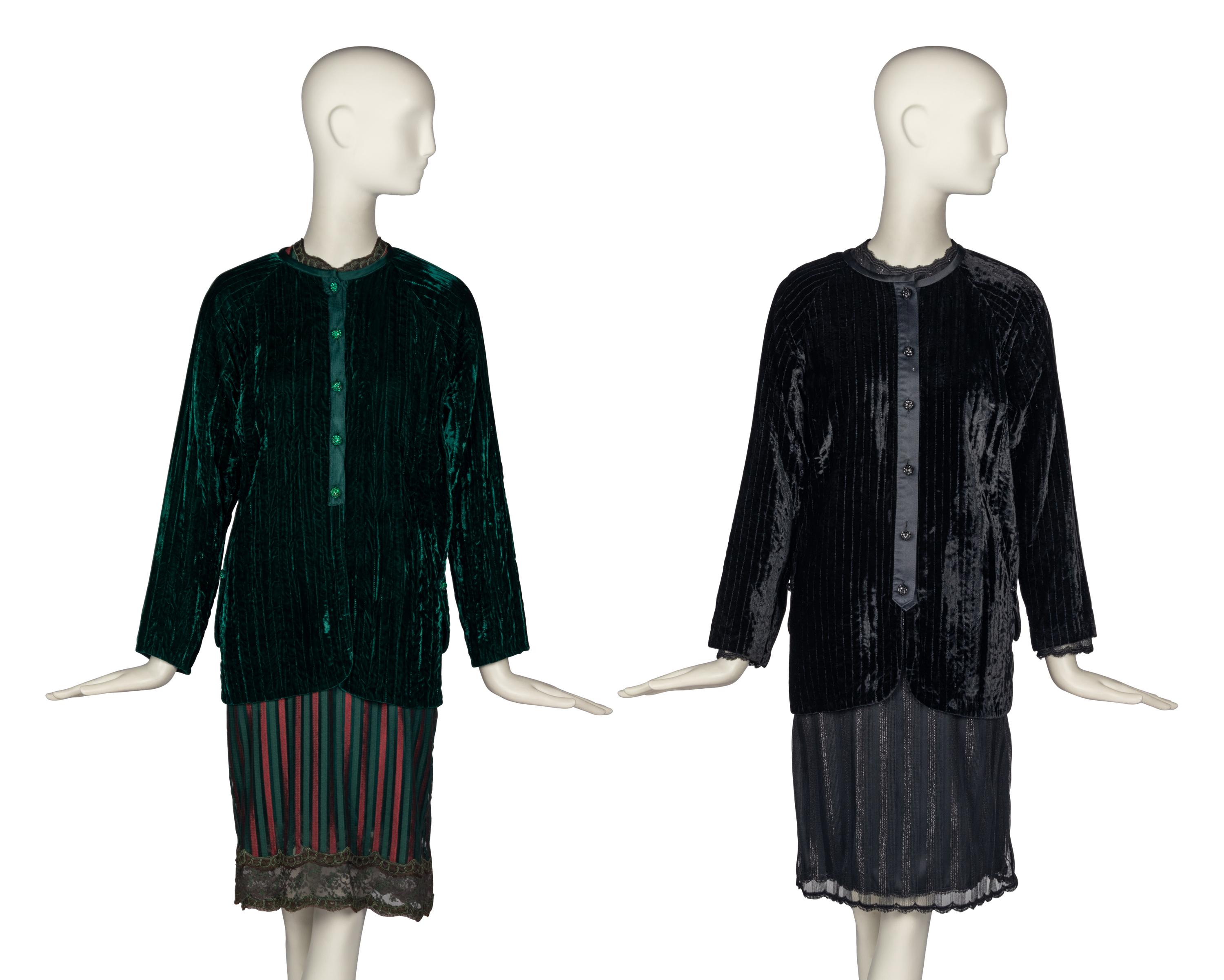 Two Velvet Jackets and Two Dresses by Geoffrey Beene