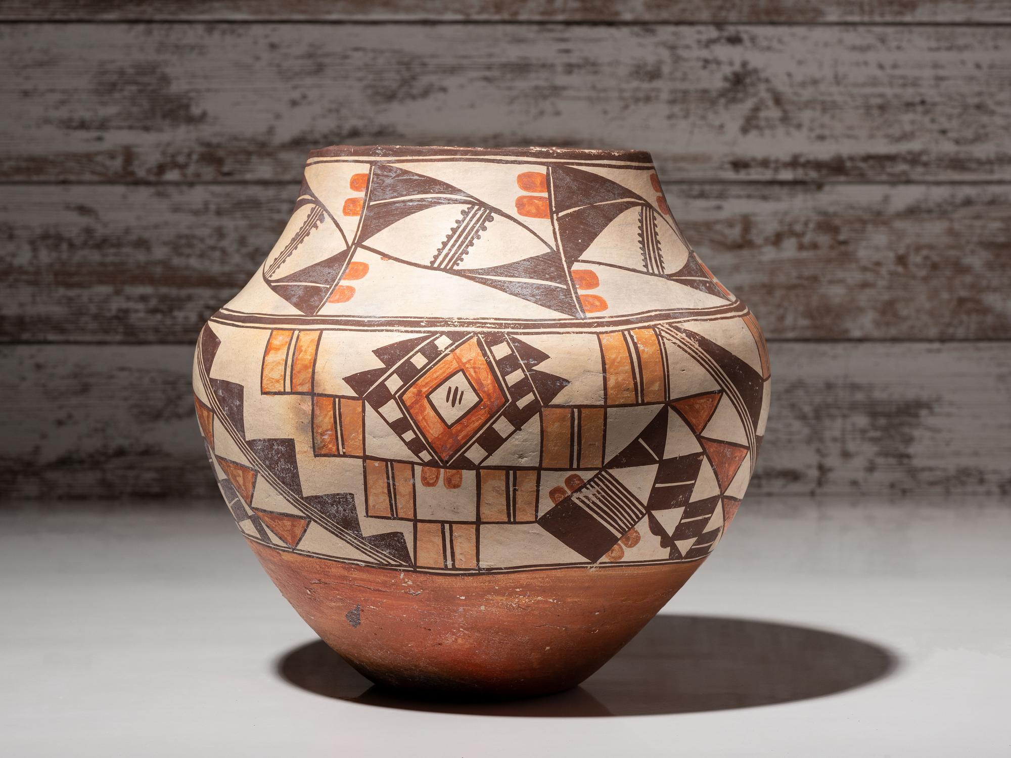 Acoma Four-Color Pottery Jar