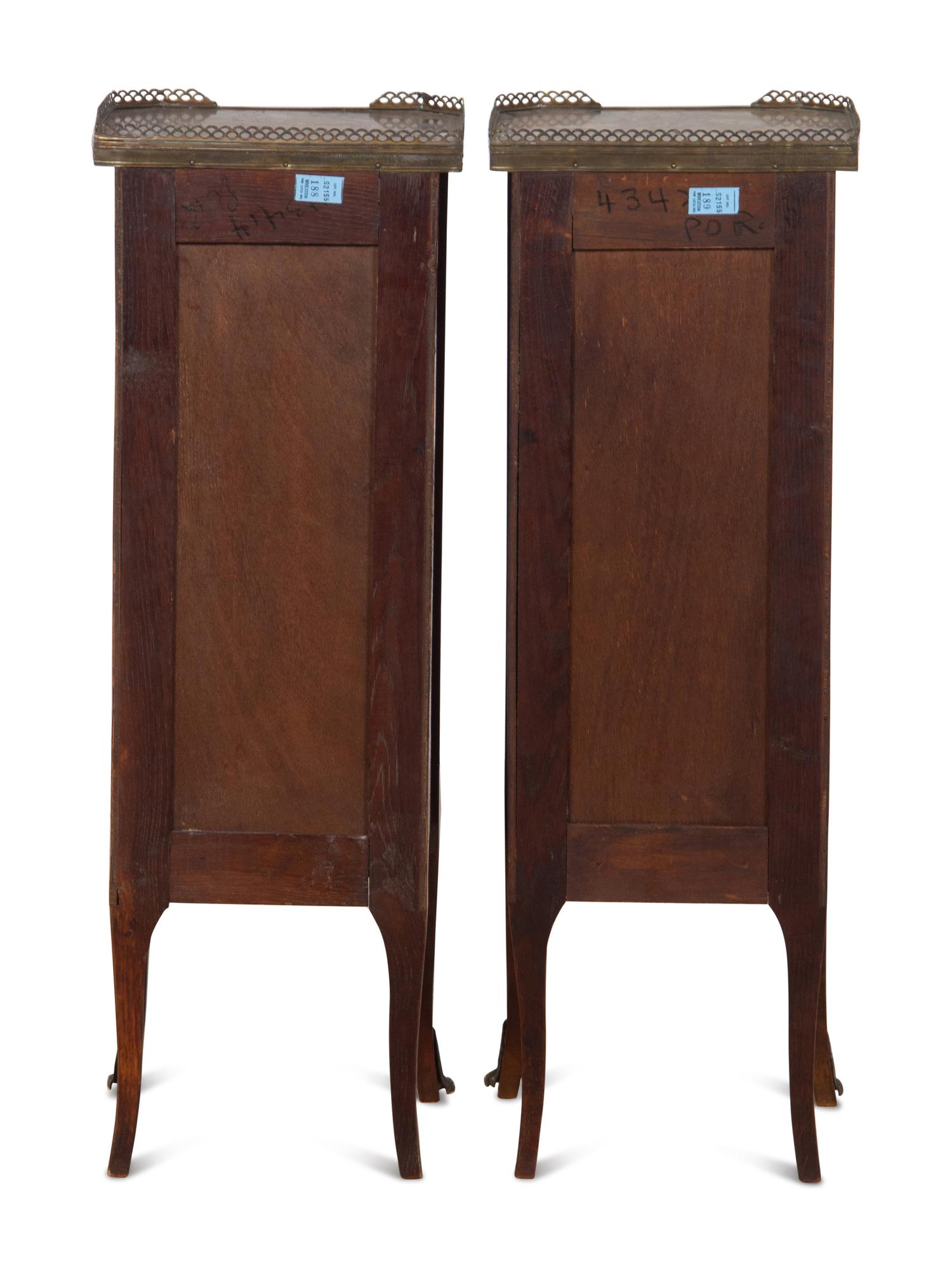 A Pair of French Gilt Bronze Mounted Kingwood Side Chests