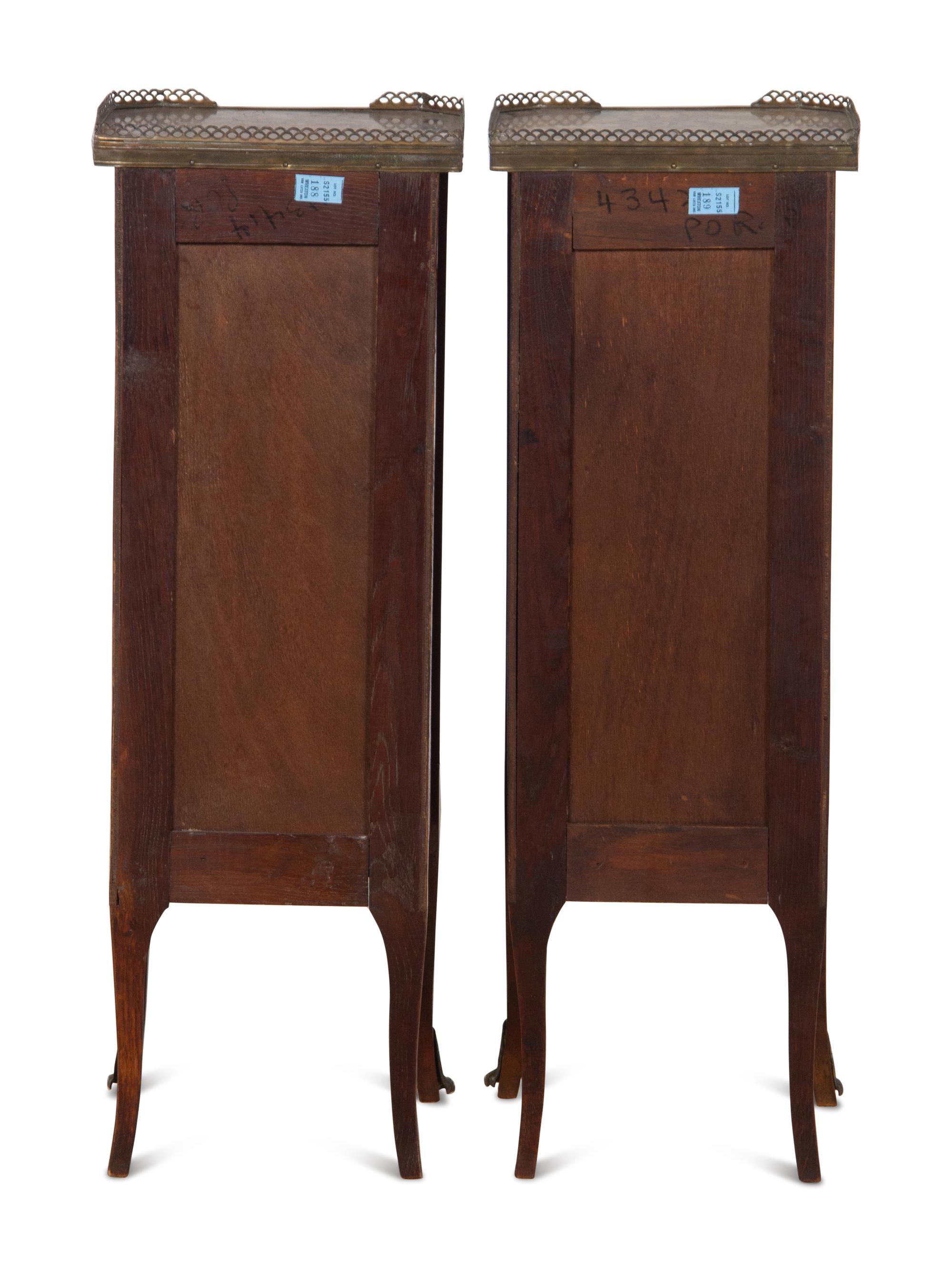 A Pair of French Gilt Bronze Mounted Kingwood Side Chests