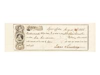 [LINCOLN, Abraham (1809-1865)]. Partially printed promissory note. Springfield, Illinois, 28 August 1855.
