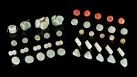 Sixty Carved Jade and Agate Buttons — 19TH-20TH CENTURY
