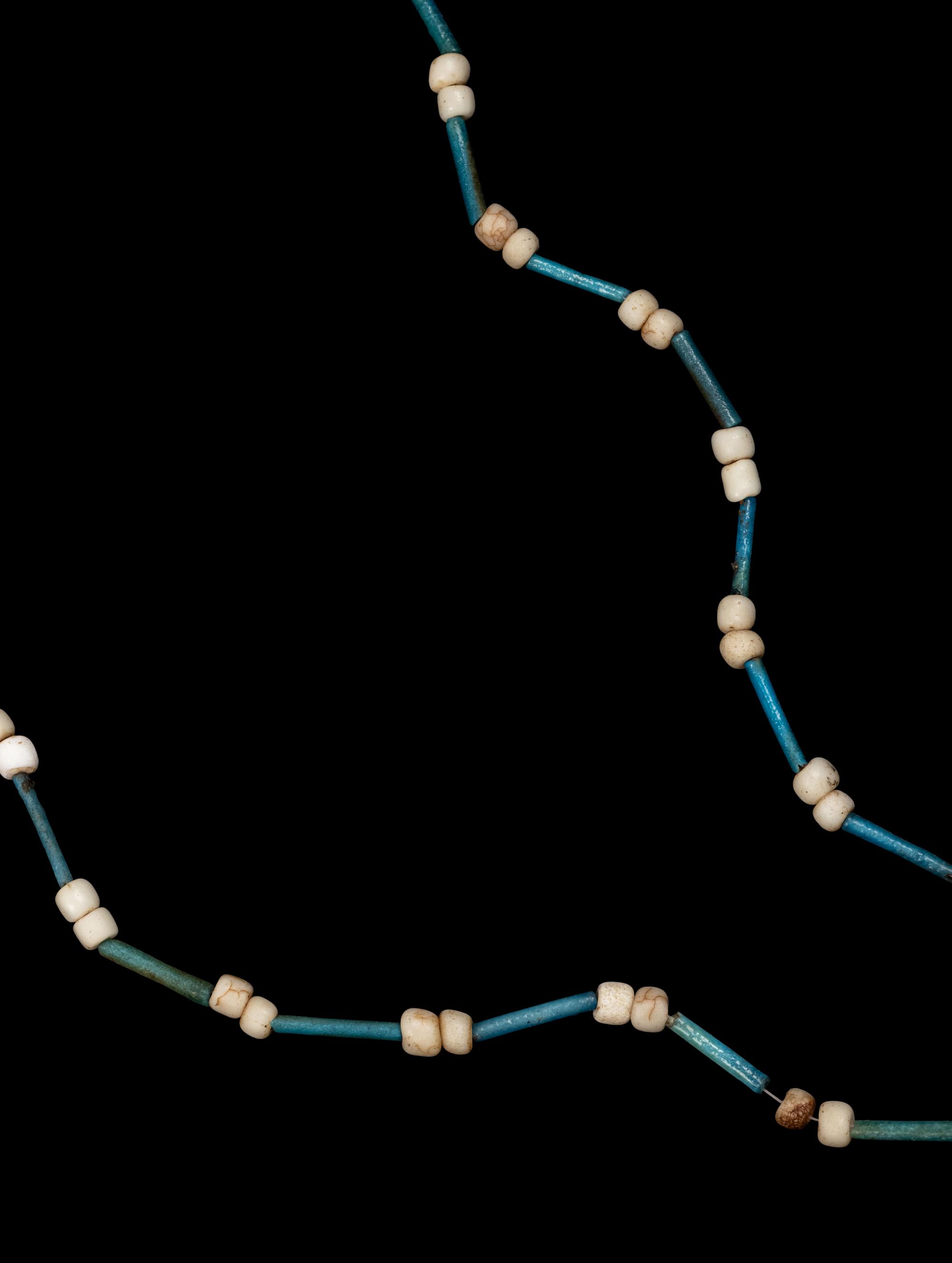 An Egyptian Faience Scarab Necklace