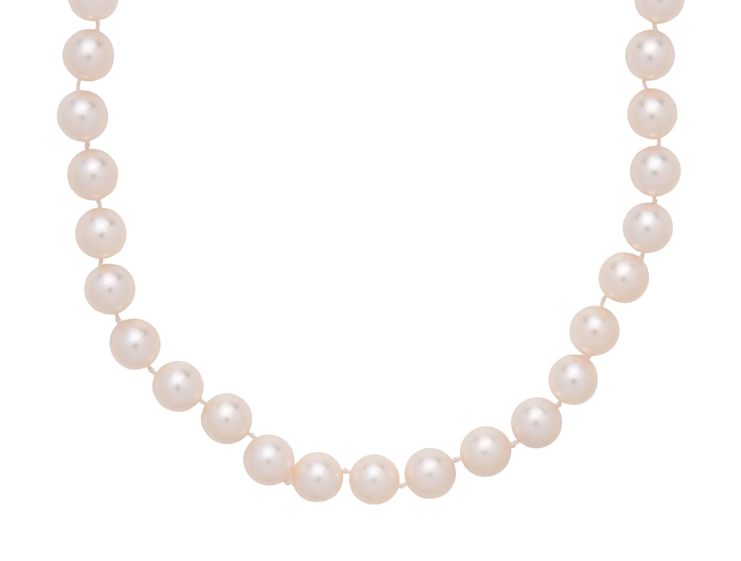 PAIR OF CULTURED PEARL AND DIAMOND NECKLACES