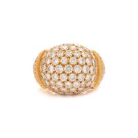 CARTIER, YELLOW GOLD AND DIAMOND BOMBÉ RING