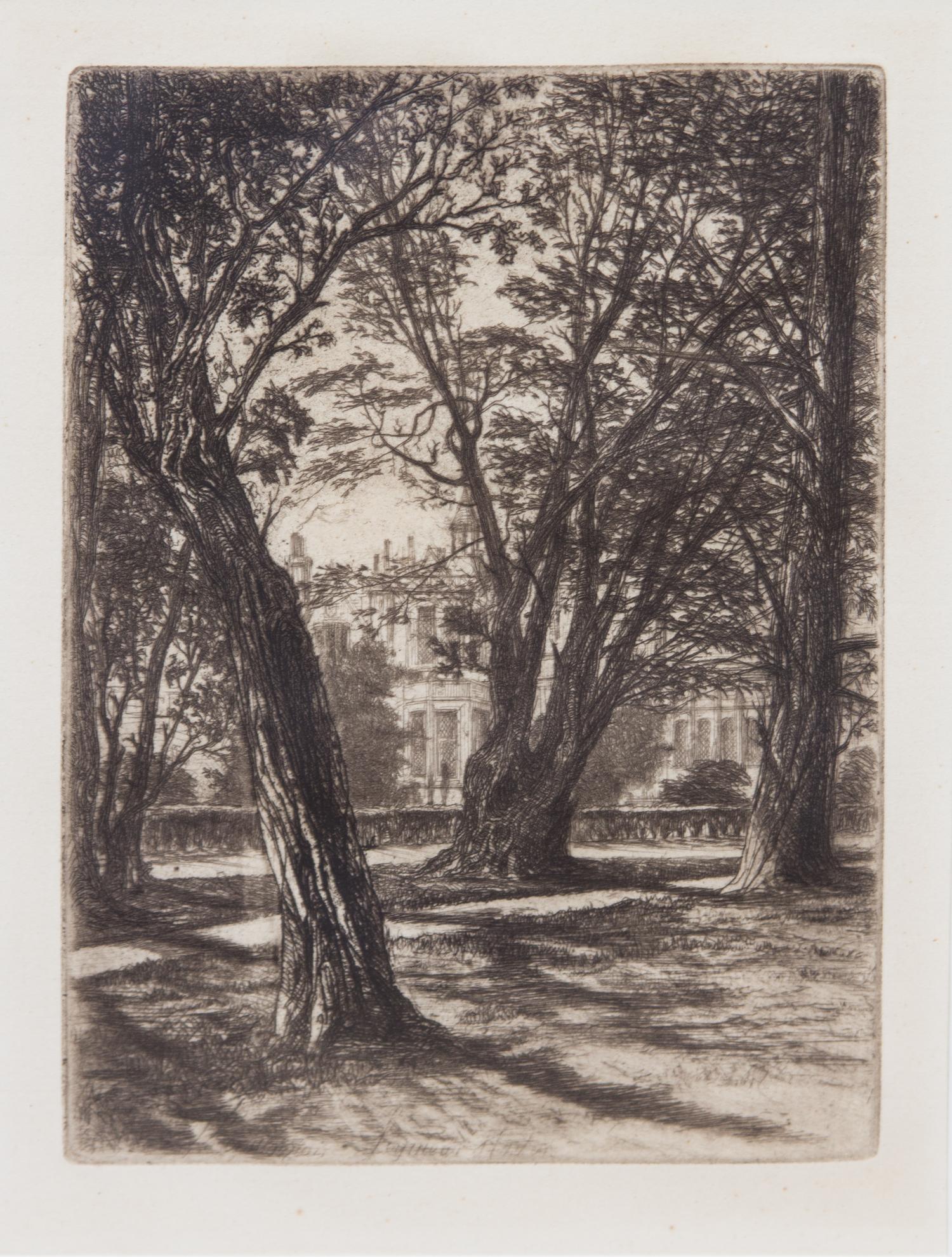 A Collection of Four Etchings Largest plate 9 x 13 inches.