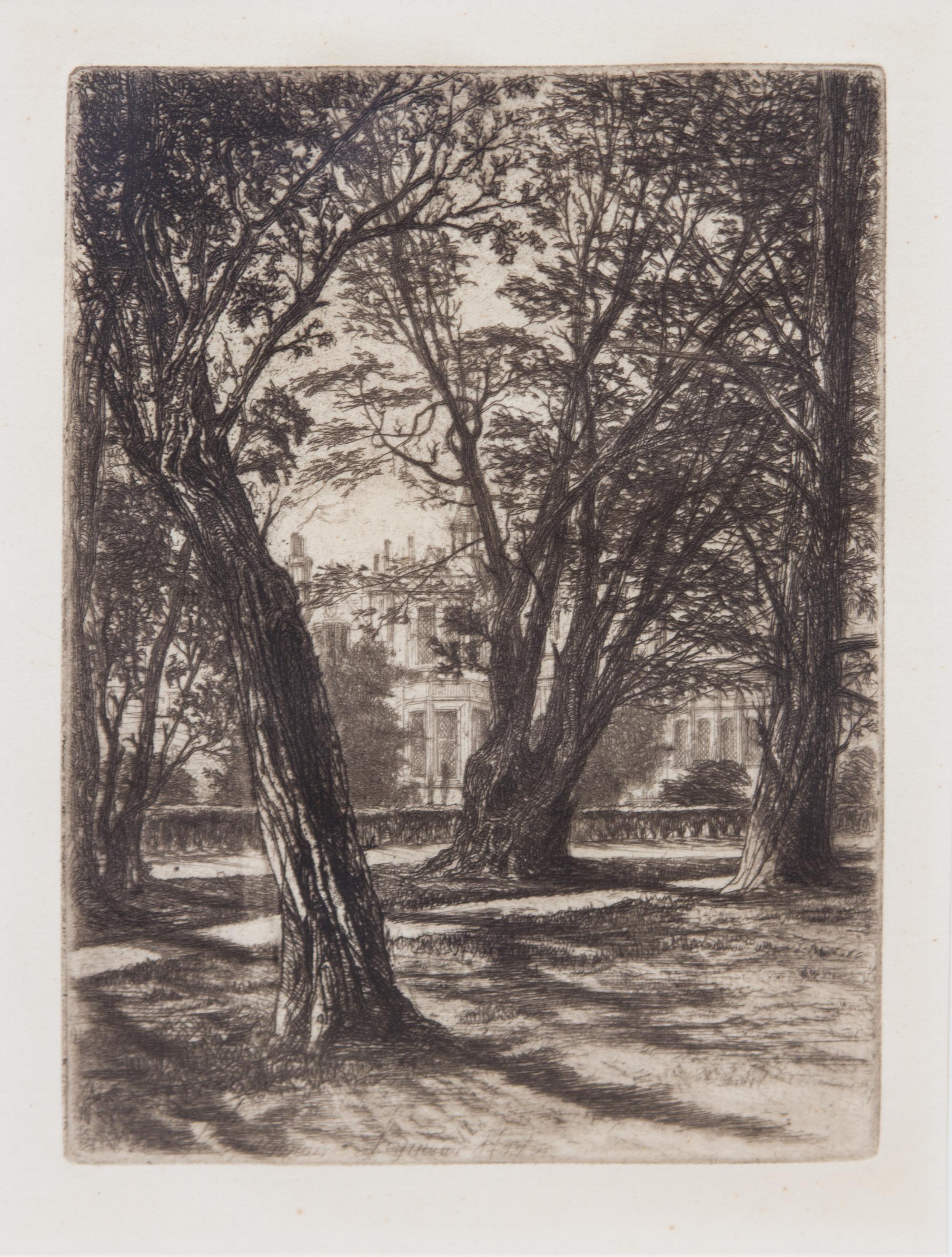 A Collection of Four Etchings Largest plate 9 x 13 inches.