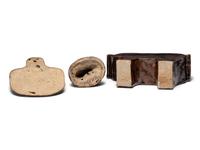 Three Albany Slip Glaze Stoneware Articles