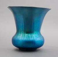 A Steuben Aurene Glass Vase, Height 5 inches.