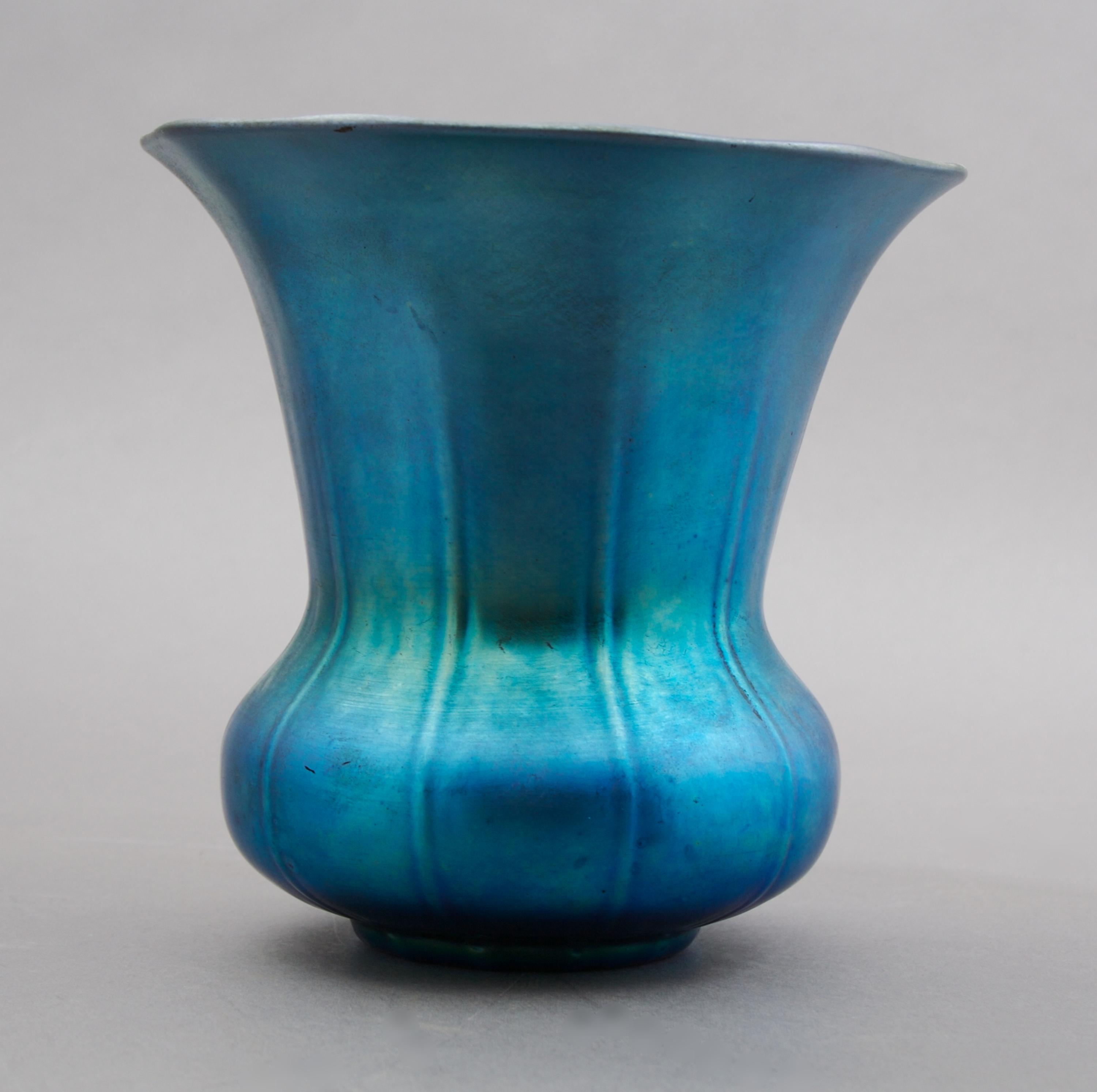 A Steuben Aurene Glass Vase, Height 5 inches.
