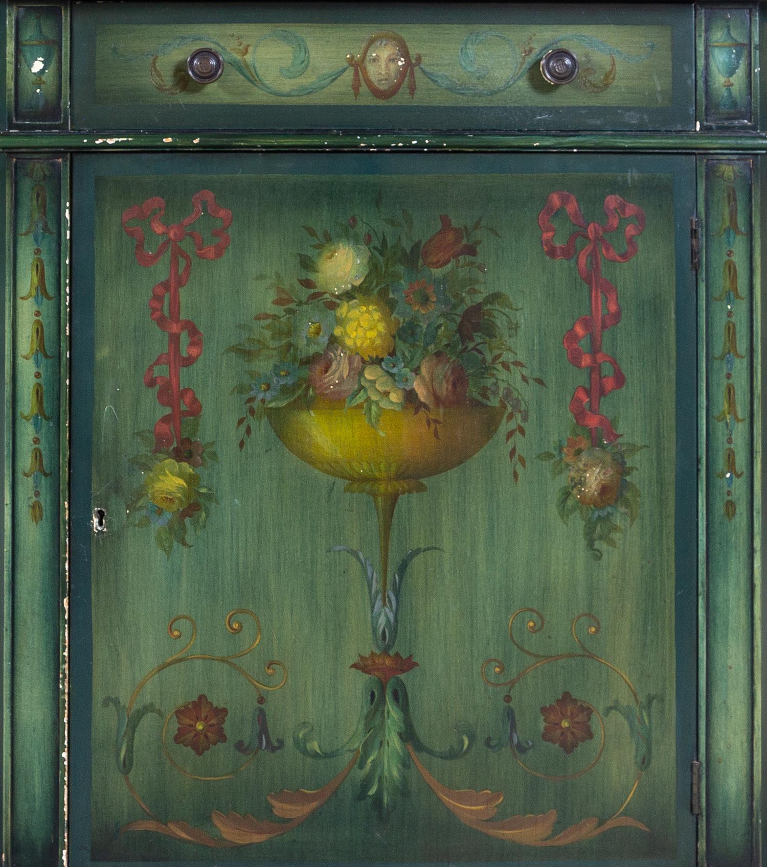 A Pair of Italian Style Painted Console Cabinets