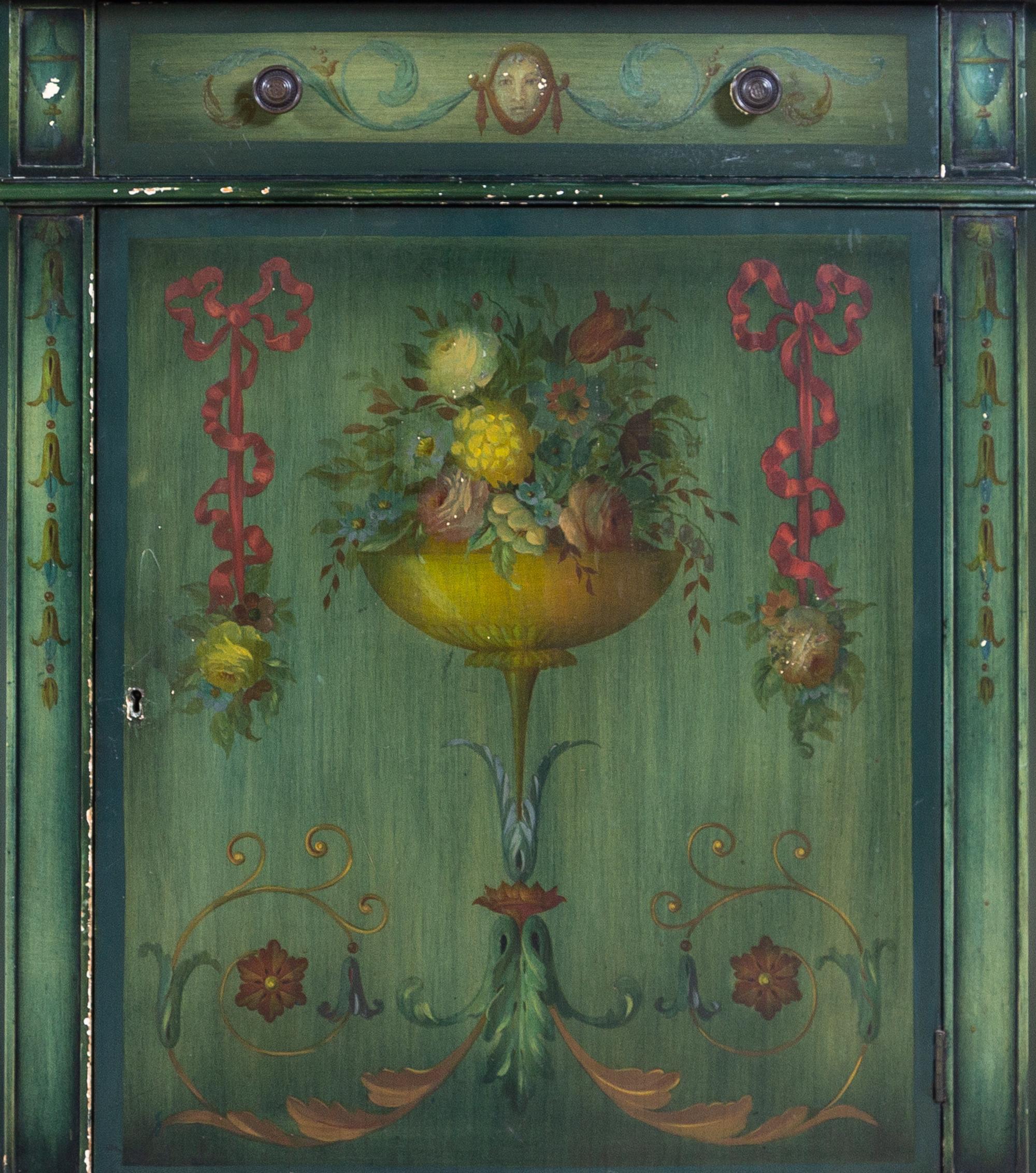 A Pair of Italian Style Painted Console Cabinets