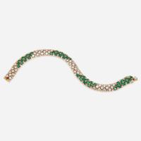 An 18K Craig Drake Emerald and Diamond Bracelet Craig Drake