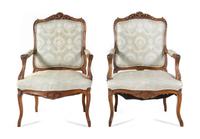 A Pair of Louis XV Style Fauteuils